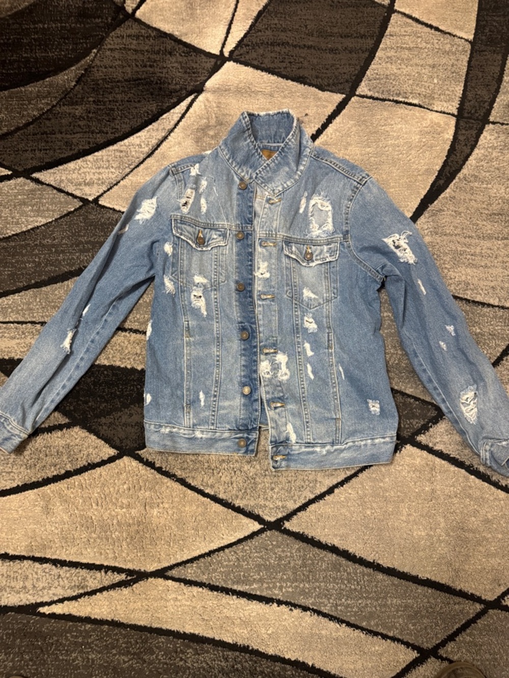 Light Blue Distressed Denim Jacket